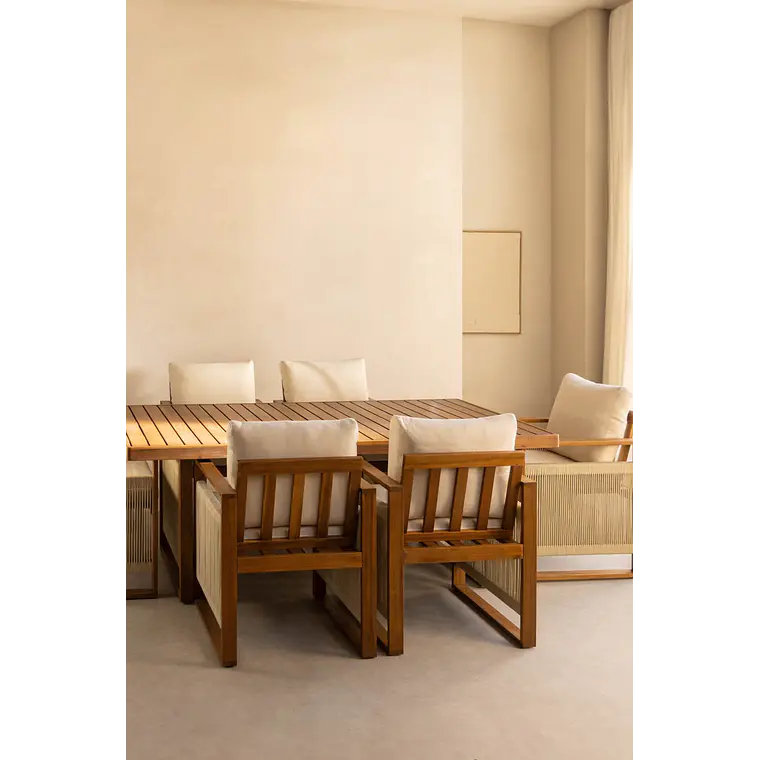 Conjunto de comedor Eiror en madera de acacia 2