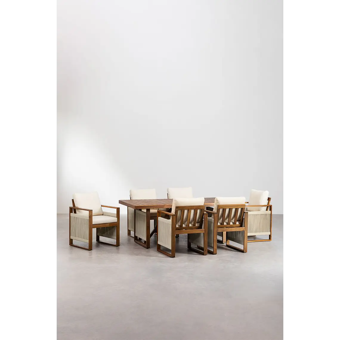 Conjunto de comedor Eiror en madera de acacia 3
