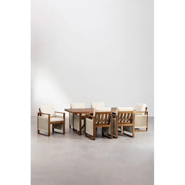 Conjunto de comedor Eiror en madera de acacia 3