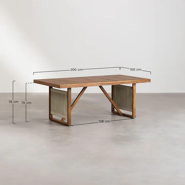 Conjunto de comedor Eiror en madera de acacia 11