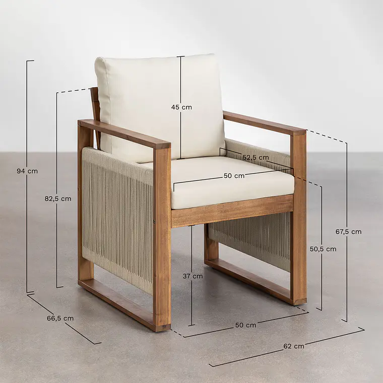 Conjunto de comedor Eiror en madera de acacia 12