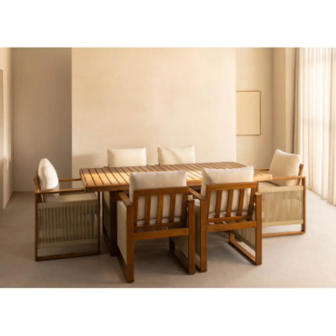 Conjunto de comedor Eiror en madera de acacia 13