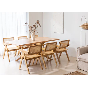 Conjunto de comedor Elais en ratán