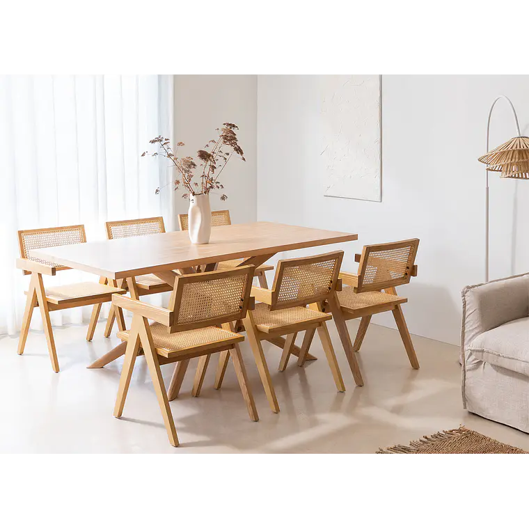 Conjunto de comedor Elais en ratán 1