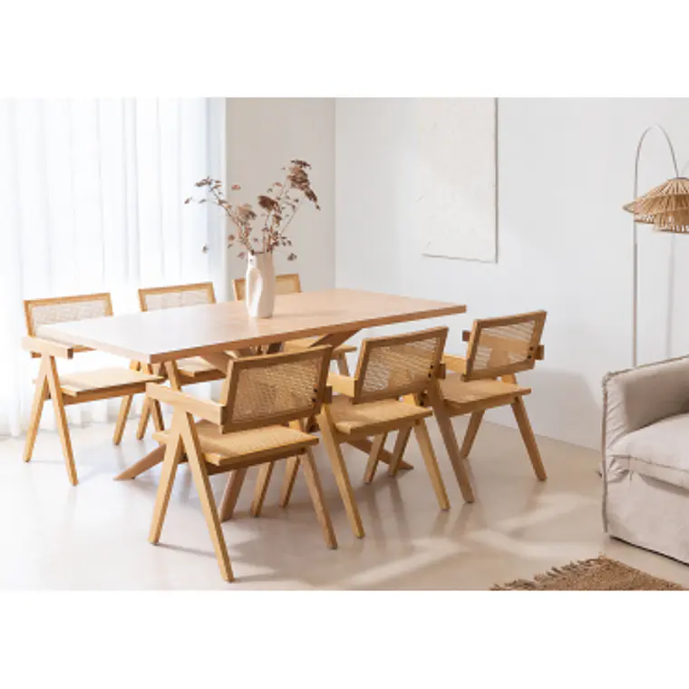 Conjunto de comedor Elais en ratán 13