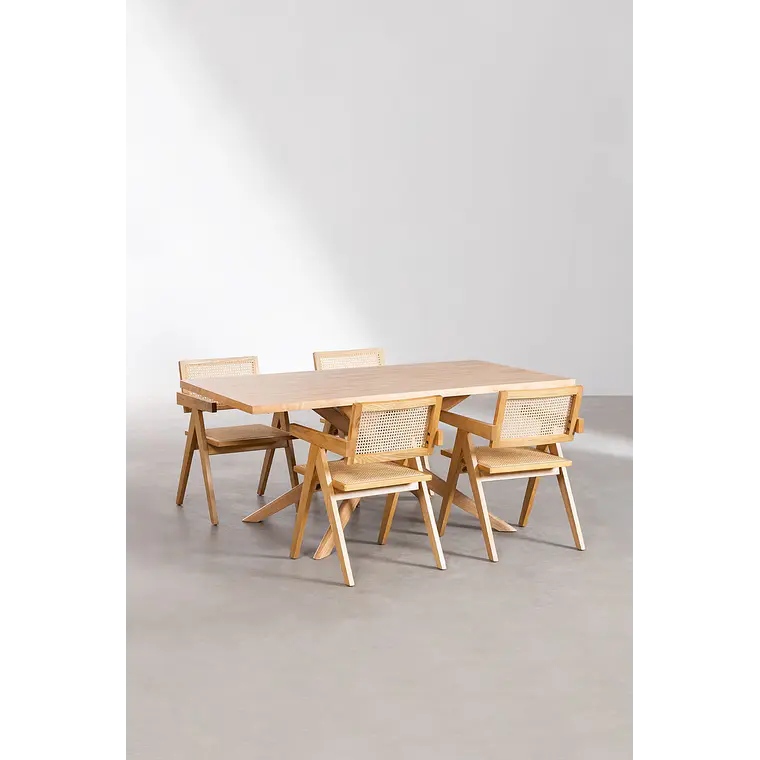Conjunto de comedor Ilaor en ratán 3