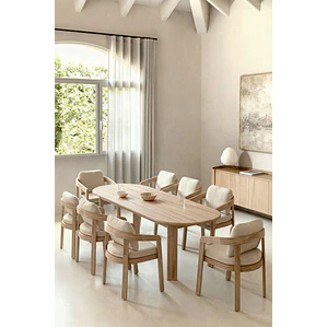 Conjunto de comedor Jaelen en madera de acacia