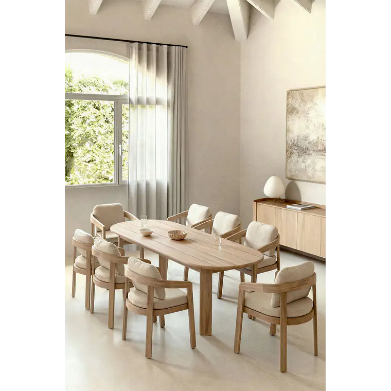 Conjunto de comedor Jaelen en madera de acacia 1
