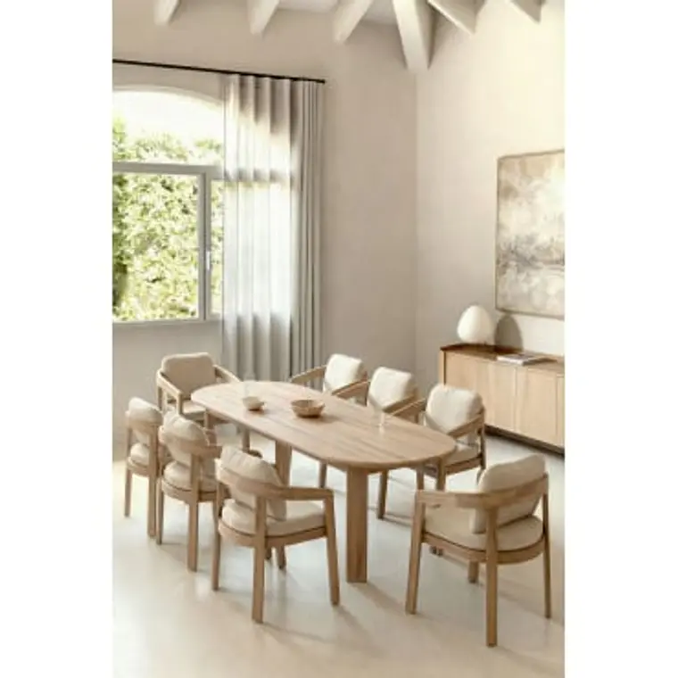 Conjunto de comedor Jaelen en madera de acacia 12