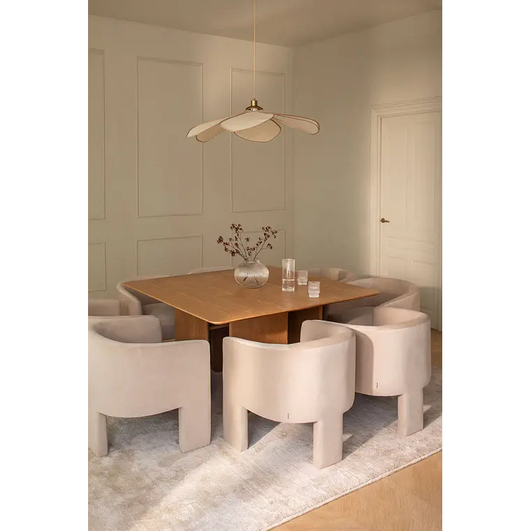 Conjunto de comedor Lioara en terciopelo 1