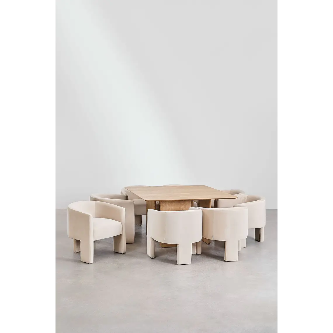 Conjunto de comedor Lioara en terciopelo 3