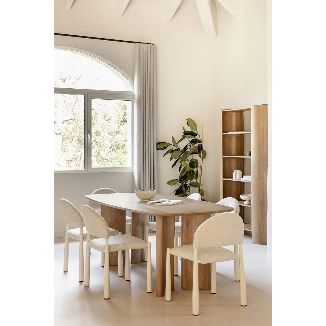 Conjunto de comedor Lysune en madera de mango 1