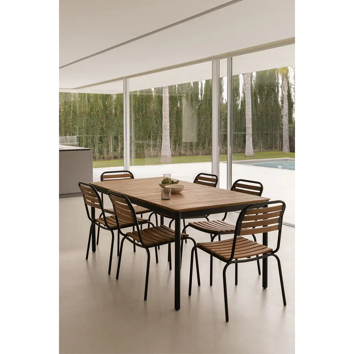 Conjunto de comedor Maelor en madera de acacia 1