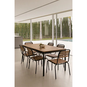Conjunto de comedor Maelor en madera de acacia