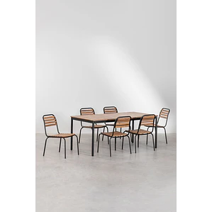 Conjunto de comedor Maelor en madera de acacia