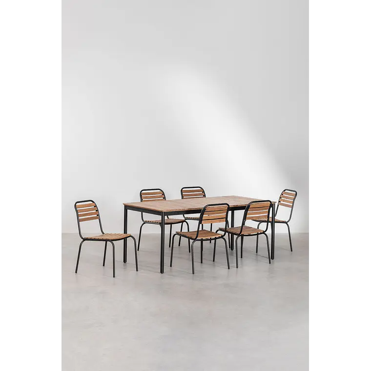 Conjunto de comedor Maelor en madera de acacia 2
