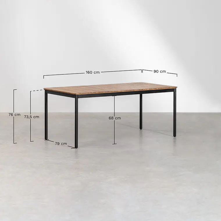 Conjunto de comedor Maelor en madera de acacia 10