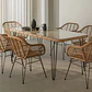 Conjunto de comedor Raeis en ratán - Miniatura 1