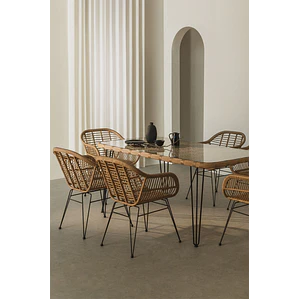 Conjunto de comedor Raeis en ratán