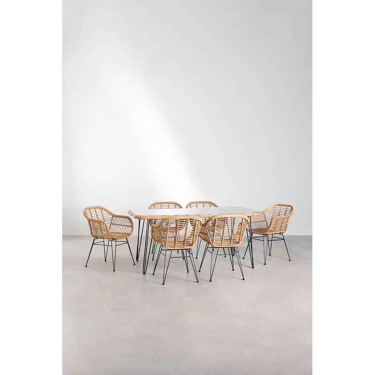 Conjunto de comedor Raeis en ratán 3