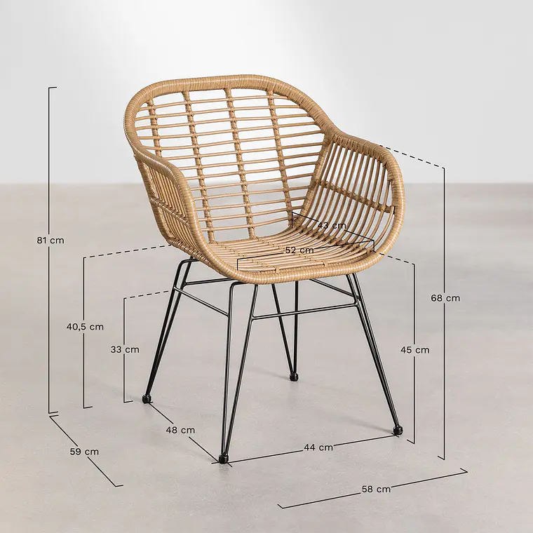Conjunto de comedor Raeis en ratán 12