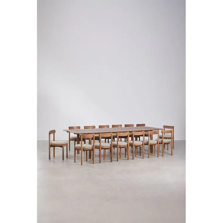 Conjunto de comedor Tirune en madera de acacia 10