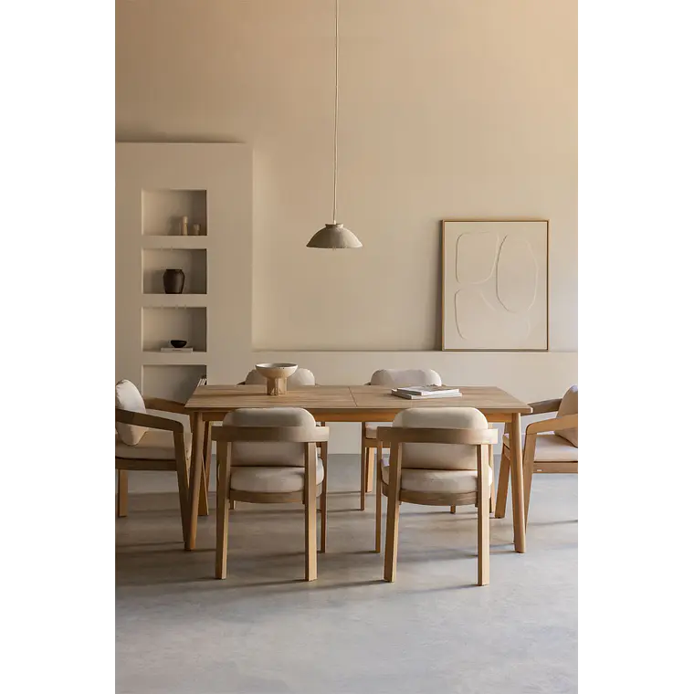 Conjunto de comedor Wenien en madera de acacia 2