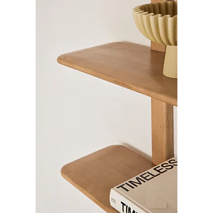 Escritorio con estantería en madera