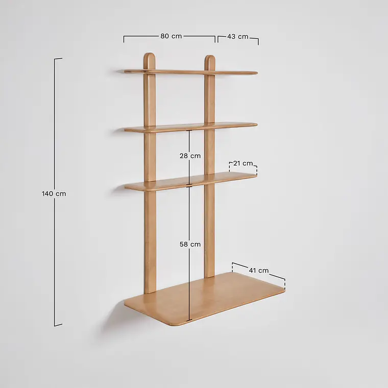 Escritorio con estantería en madera 9