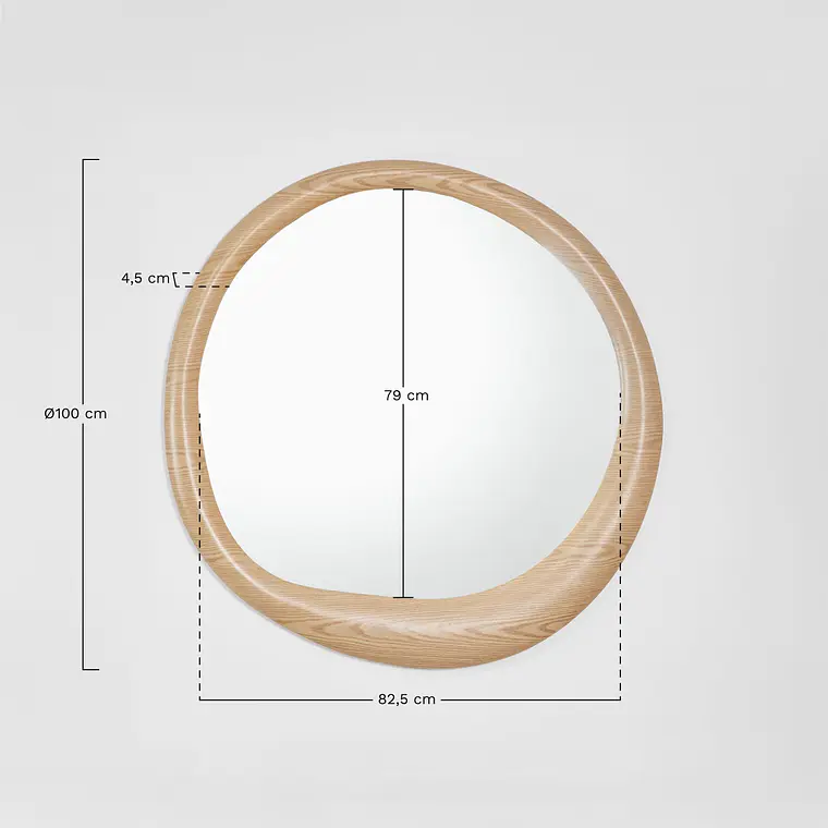 Espejo de dormitorio Ardea redondo Ø100 cm 8