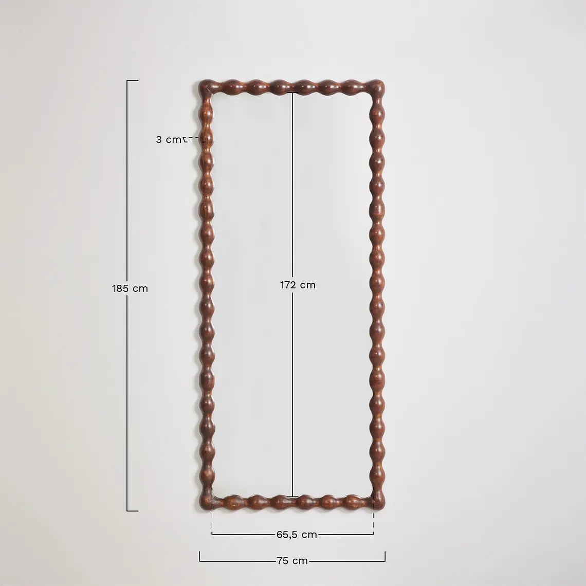 Espejo de dormitorio Elora rectangular en madera de mango 8
