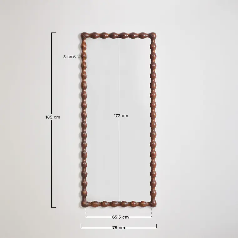 Espejo de dormitorio Elora rectangular en madera de mango 8