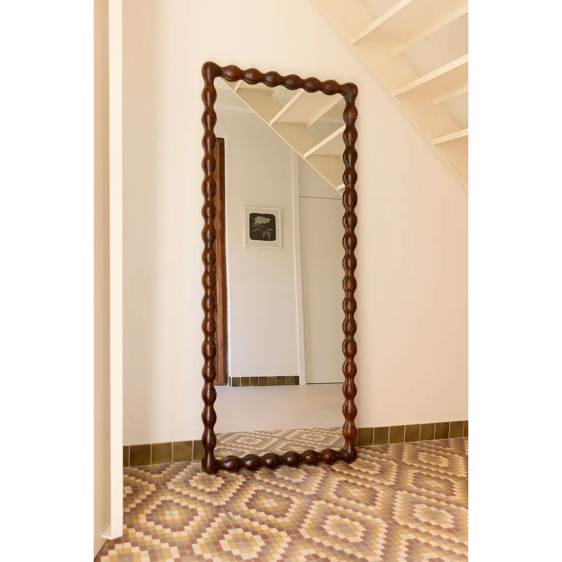 Espejo de dormitorio Elora rectangular en madera de mango 10
