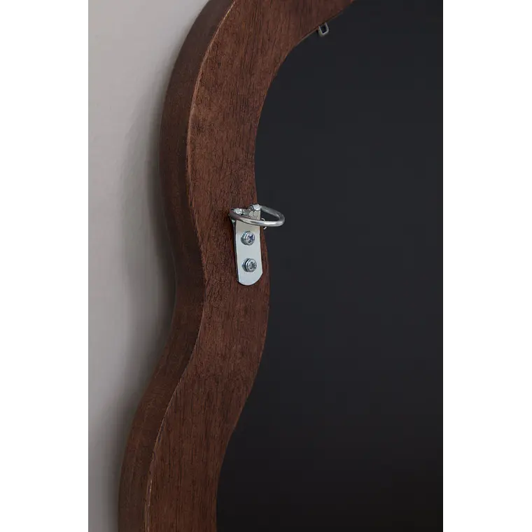 Espejo de dormitorio Larea redondo Ø80 cm en madera de roble 7