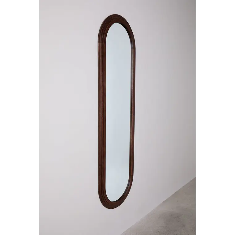 Espejo de dormitorio Naira ovalado 50x165 cm en madera de roble 4