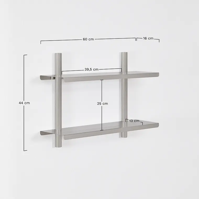 Estantería de pared en acero inoxidable 9