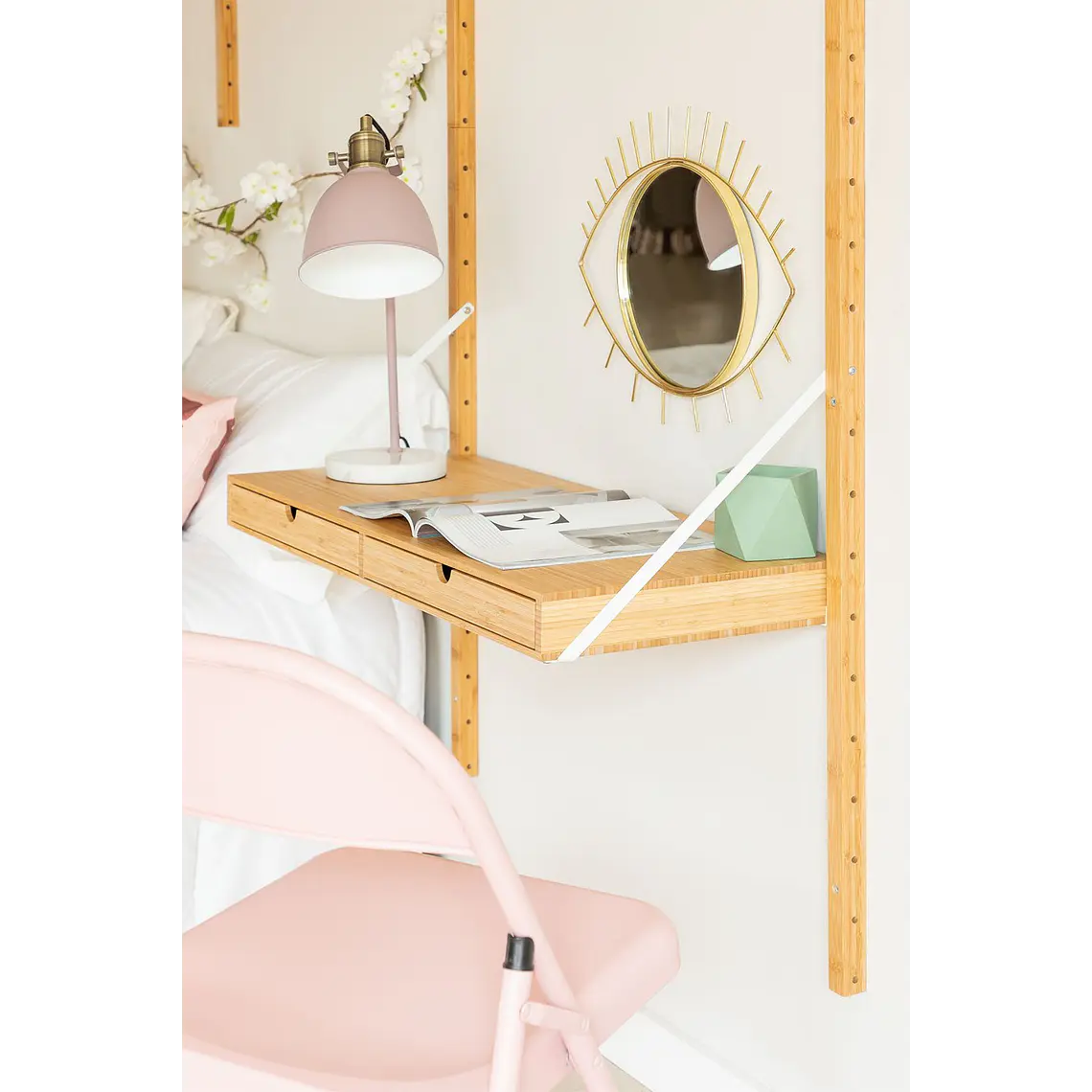 Estantería modular de pared en bambú 9