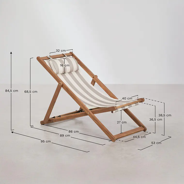 Hamaca plegable en madera con cojín Dela 11