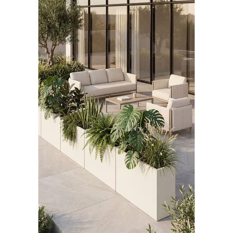 Macetero de exterior rectangular en cemento Calina 1