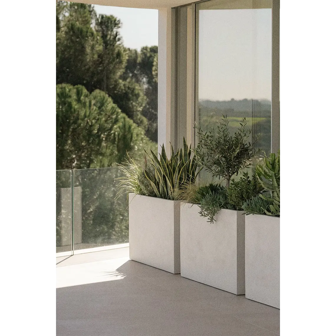 Macetero de exterior rectangular en cemento Calina 10