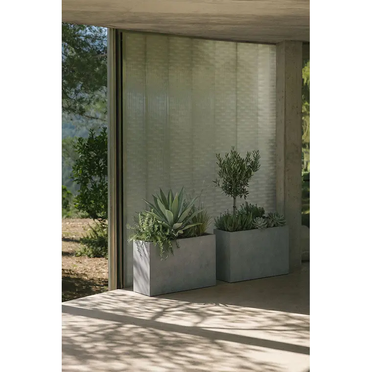 Macetero de exterior rectangular en cemento Calina 12