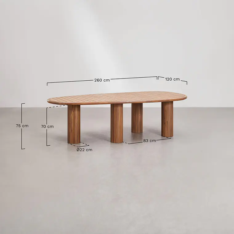 Mesa de comedor Eiren en madera de acacia 8