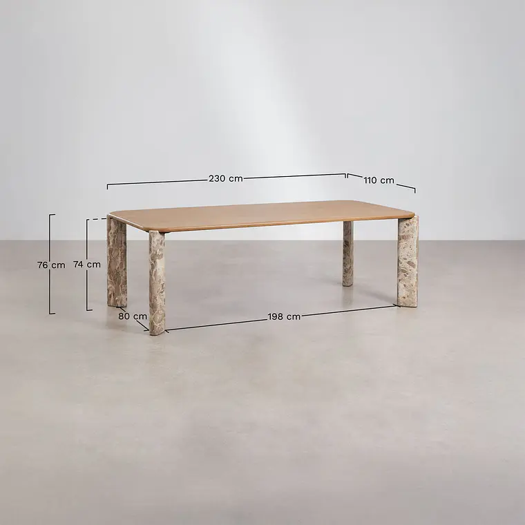 Mesa de comedor Eireri en madera de mango 9