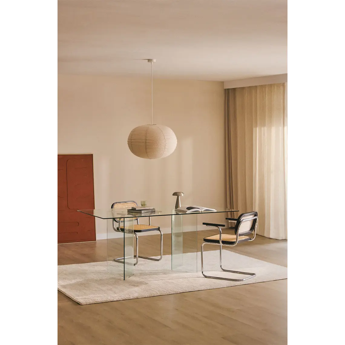 Mesa de comedor Faelora en vidrio 1