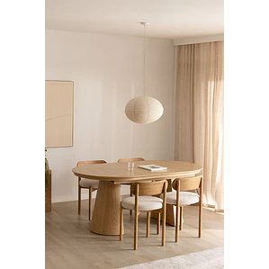 Mesa de comedor Ilaeri en MDF y chapa de roble