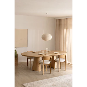 Mesa de comedor Ilaeri en MDF y chapa de roble