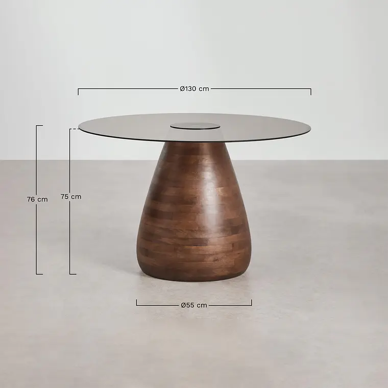 Mesa de comedor Lioia en vidrio 9