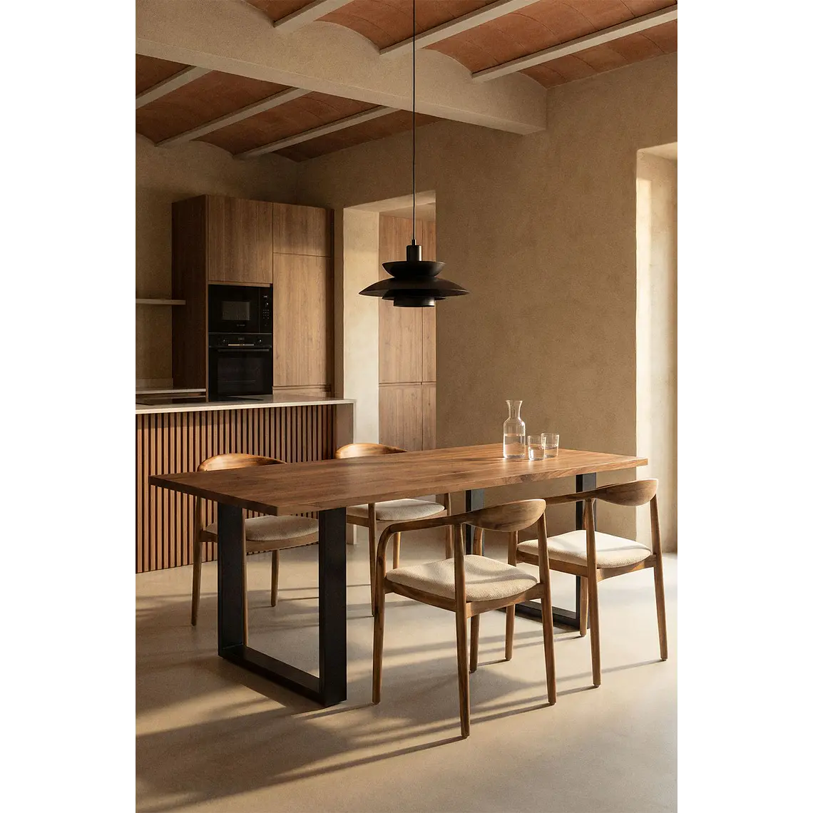 Mesa de comedor Lyseva en madera de acacia 2