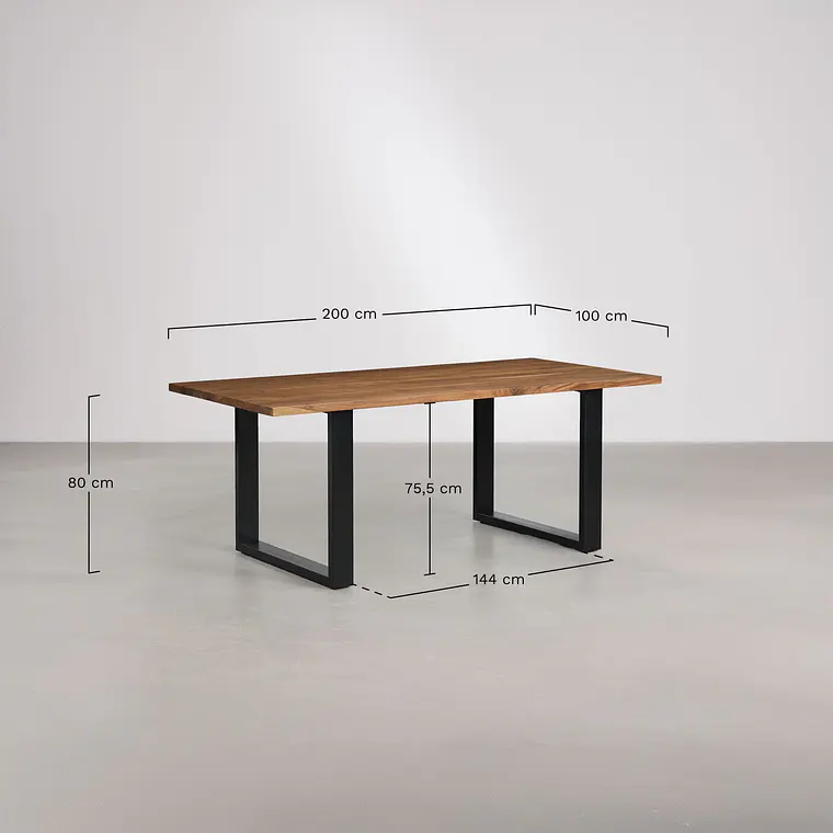 Mesa de comedor Lyseva en madera de acacia 10