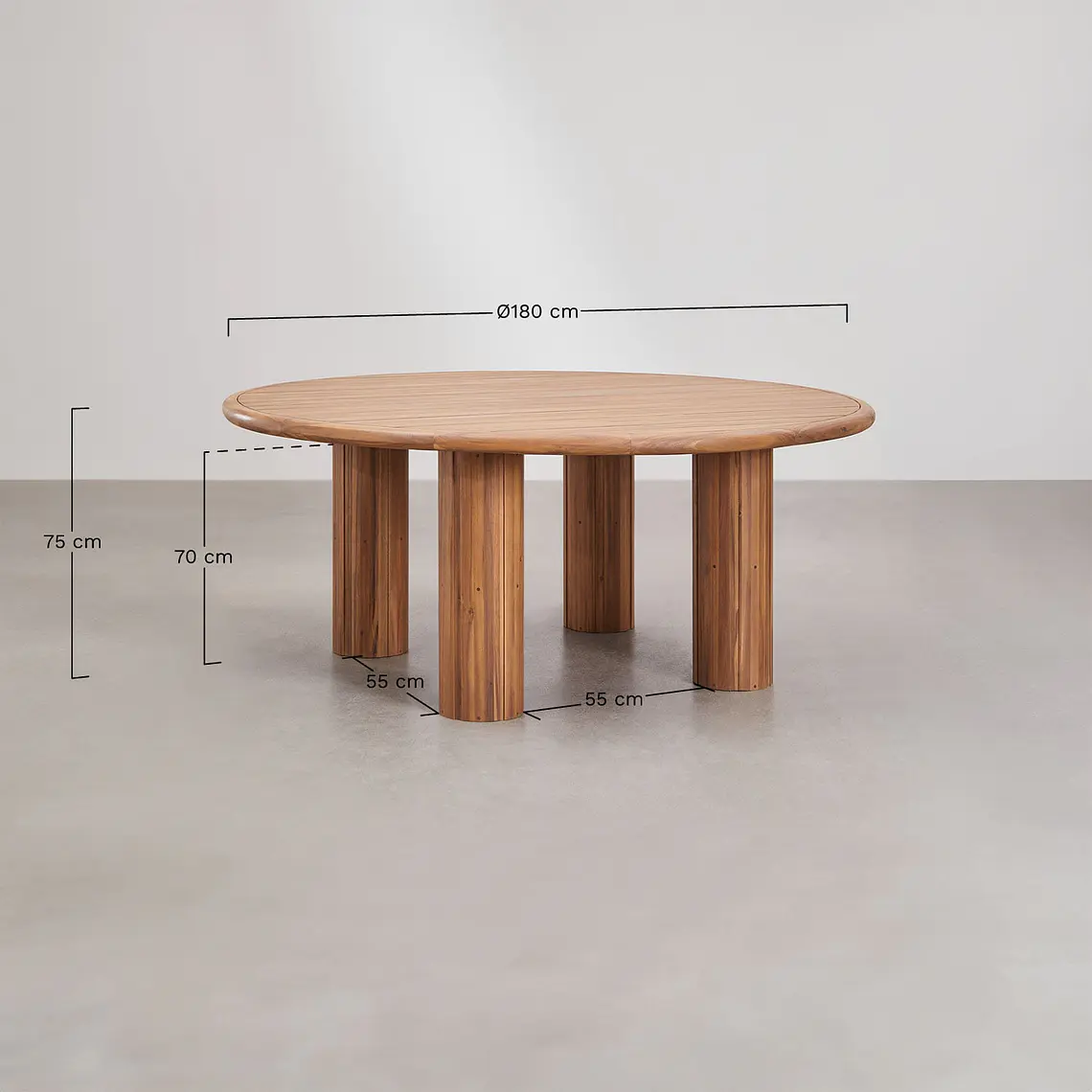 Mesa de comedor Maelen en madera de acacia 7
